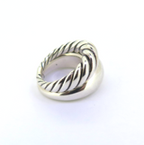 Sculptural David Yurman Sterling Silver Pure Form Stack Ring Size M 17g