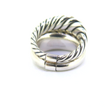 Sculptural David Yurman Sterling Silver Pure Form Stack Ring Size M 17g