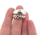 Sculptural David Yurman Sterling Silver Pure Form Stack Ring Size M 17g