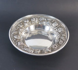 Stieff Sterling Silver Bowl With Floral Repousse Border