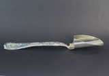 Large Antique Sterling Silver Rose Pattern Cheese Scoop Utensil