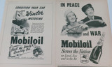 Mobiloil Excellent Job Lot 8 x 1944 - 1946 Large Magazine Adverts 100% Genuine