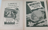 Mobiloil Excellent Job Lot 8 x 1944 - 1946 Large Magazine Adverts 100% Genuine