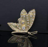 Handmade 18ct Gold 0.83ct Diamond set Butterfly Brooch Val $6670