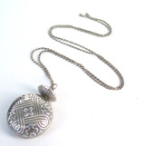 Beautiful Decorative Sterling Silver Perfume Bottle Pendant & 925 Rope Chain 33g