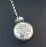 Beautiful Decorative Sterling Silver Perfume Bottle Pendant & 925 Rope Chain 33g