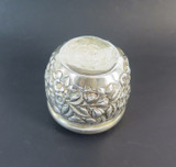 Handmade All Over Floral Sterling Silver Storage Canister, 8cm wide!