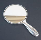 Large Tiffany & Co Hand Held Dressing Table Mirror in Sterling Silver
