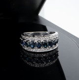 Vintage 14k Gold Australian Sapphire & 0.44ct Diamond Set Ring Sz N1/2 Val $4265