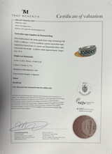 Vintage 14k Gold Australian Sapphire & 0.44ct Diamond Set Ring Sz N1/2 Val $4265