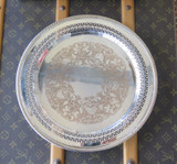 Vintage WM Rogers Silver Over Copper Drinks Tray With Incised Motif