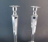 Tall Early - Mid Century Sheffield Plate Silverplate Candlesticks