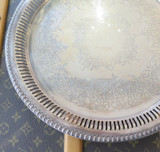 Vintage Wilcox Silverplate 'Brandon Hall' Drinks Tray With Pierced Border, 36cm