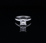 GIA 1.08ct E Vs1 Princess Cut Diamond Set Platinum Ring Size I1/2 Val $23840