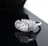 Vintage 1.94ct Art Deco Inspired Diamond Set Platinum Ring Size R1/2 Val $21900