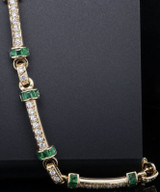 Natural Emerald 1.59ct Diamond Set 18ct Yellow Gold Bracelet 19cm Val $13710