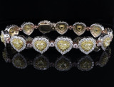 9.29cttw Yellow Pink & White Diamond Set 18k Multi Gold Bracelet Val $58500
