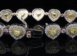 9.29cttw Yellow Pink & White Diamond Set 18k Multi Gold Bracelet Val $58500