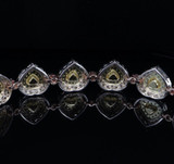 9.29cttw Yellow Pink & White Diamond Set 18k Multi Gold Bracelet Val $58500