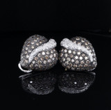 Wow 3.95 cttw Pave Set Diamond 18ct White Gold Domed Earrings Val $14910