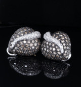 Wow 3.95 cttw Pave Set Diamond 18ct White Gold Domed Earrings Val $14910