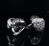Wow 3.95 cttw Pave Set Diamond 18ct White Gold Domed Earrings Val $14910