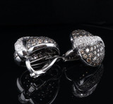 Wow 3.95 cttw Pave Set Diamond 18ct White Gold Domed Earrings Val $14910