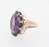 Vintage Oval Brilliant Cut Amethyst 14ct yellow Gold Cocktail Ring Val $5485