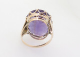 Vintage Oval Brilliant Cut Amethyst 14ct yellow Gold Cocktail Ring Val $5485