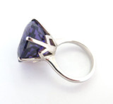 Majestic Deep Purple Faceted Amethyst & Sterling Silver Ring Size L1/2 10.3g