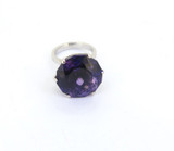 Majestic Deep Purple Faceted Amethyst & Sterling Silver Ring Size L1/2 10.3g