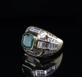 Natural Colombian Emerald & 3.26ct Diamond Set 18ct Gold Ring Size L Val $30190