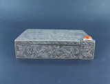 Vintage Italian Made Silver Cosmetic Case with Amber