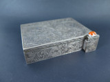 Vintage Italian Made Silver Cosmetic Case with Amber