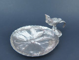 Decorative Artisan Made Bird and Lily Trinket Dish in Sterling Silver