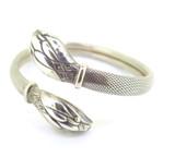 Vintage West German Sterling Silver Stylised Snake Heads Bracelet 46.3g