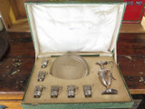 Antique Middle Eastern .800 Silver Wine Setting On Tray