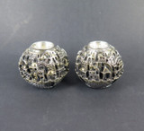 Pair of Jerusalem City Scape .925 Silver Cased Shabbat Candlestick Holders