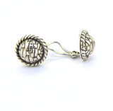 Stylish Round Sterling Silver Woven Twisted Wire Design Clip-on Earrings 8.3g