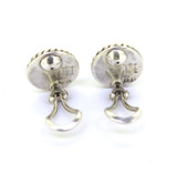 Stylish Round Sterling Silver Woven Twisted Wire Design Clip-on Earrings 8.3g