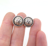 Stylish Round Sterling Silver Woven Twisted Wire Design Clip-on Earrings 8.3g