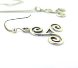 Celtic Sterling Silver Triskele Triple Spiral Pendant With Matching Earrings 8.g