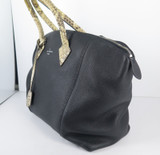 Louis Vuitton Python Trimmed Cachemire Leather Lockit MM Handbag