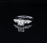 Vintage 0.53 cttw Diamond Set Ladies 14K White Gold Ring Size R Val $3520
