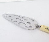 Mid-Century Stainless Steel Pie Server with Etched Ivory Handle