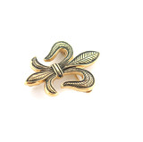 Decorative Gold Plated Sterling Silver Stylised Fleur-de-Lis Brooch Pin 2.4g