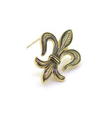 Decorative Gold Plated Sterling Silver Stylised Fleur-de-Lis Brooch Pin 2.4g