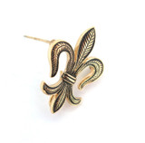 Decorative Gold Plated Sterling Silver Stylised Fleur-de-Lis Brooch Pin 2.4g