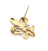 Decorative Gold Plated Sterling Silver Stylised Fleur-de-Lis Brooch Pin 2.4g