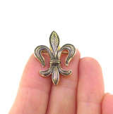 Decorative Gold Plated Sterling Silver Stylised Fleur-de-Lis Brooch Pin 2.4g